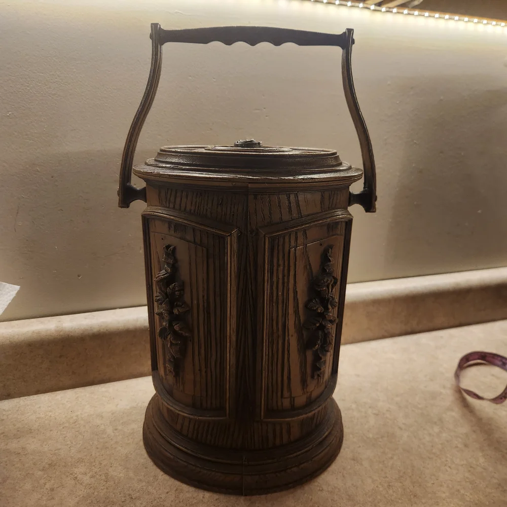 Vintage faux wood Insulated ice bucket